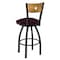 Holland Bar Stool Co 25" Swivel Counter Stool, Black Wrinkle, Med Back, Canter Bordeaux Seat 83025BWMedMplB005 - alternate 4